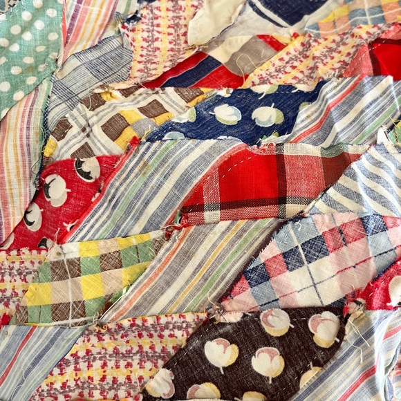 Vintage Antique Colorful Patchwork Quilt Star Hand Stitched - Picture 4 of 8